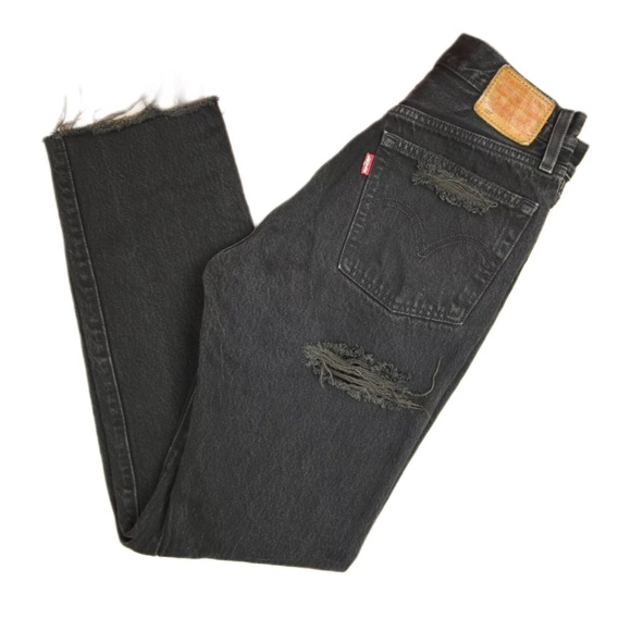 Levi's Denim - vintage black Levi’s denim | black wash | distressed | high wasted ass rip jeans